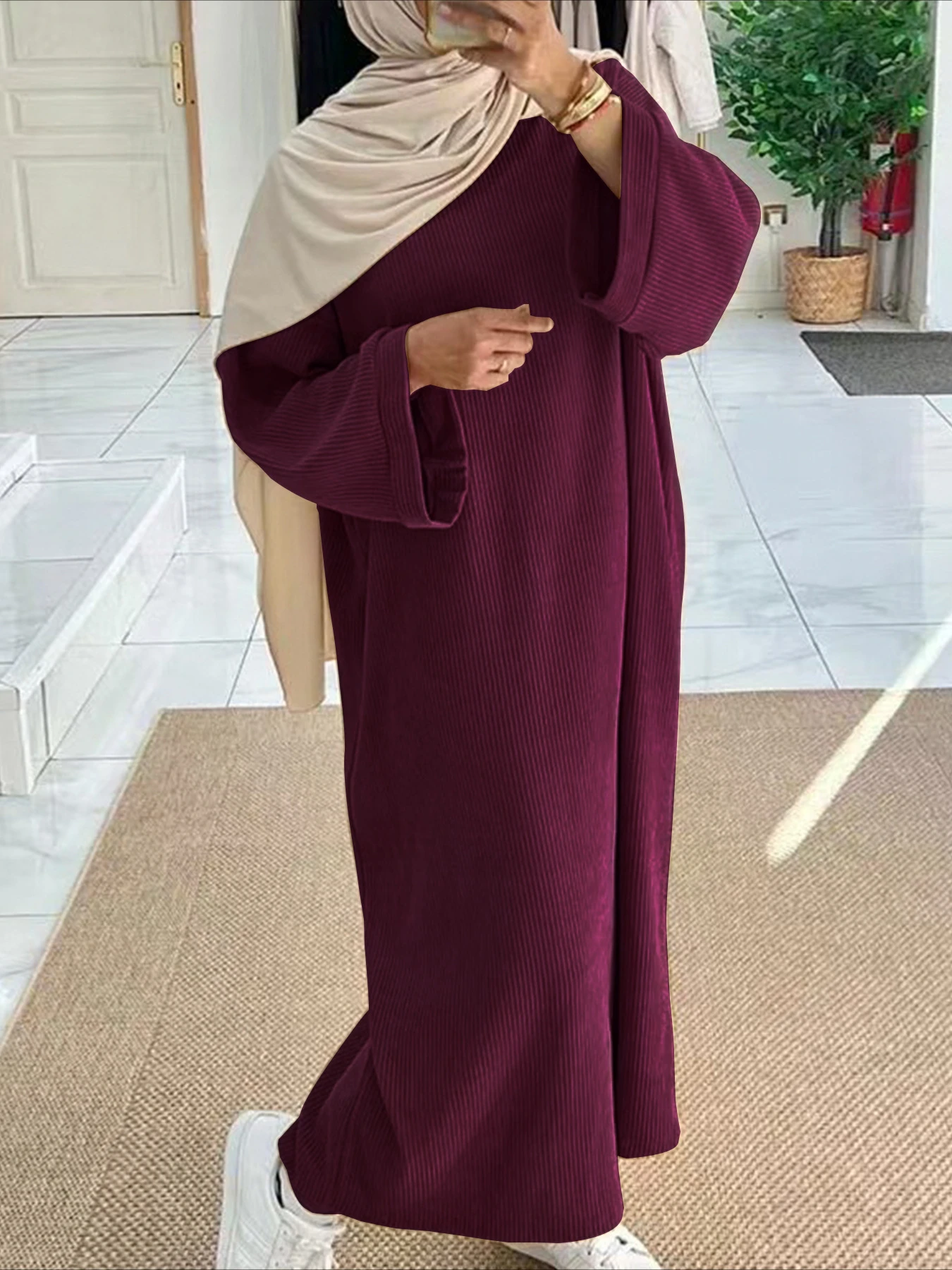 Robe de ramadan pour femmes musulmanes, robes modestes, Jalabiya éducatif, Abayas arabes saoudiens marocains, Kaftan de Dubaï, Robe d'automne et d'hiver, Eid, 2024