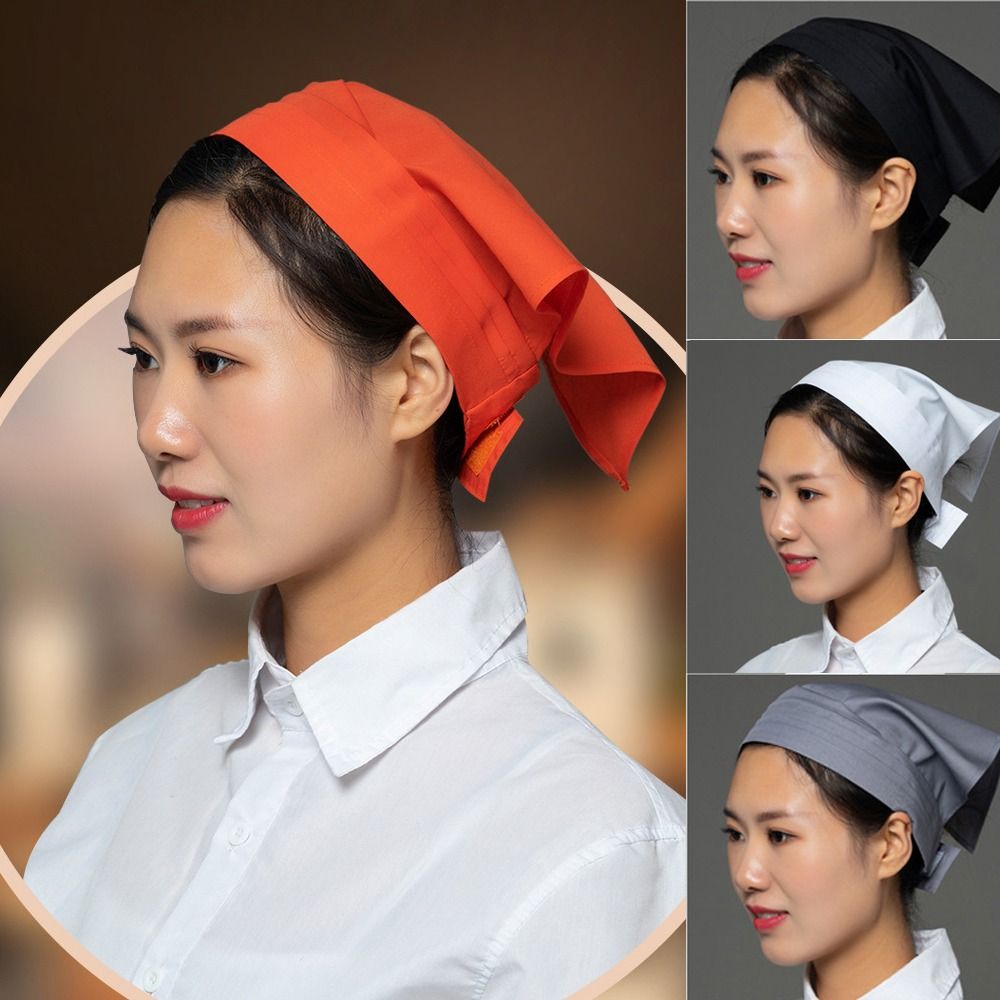 Serveur de cheveux groupé Triangle bandeau anti-fumée poussière respirant chapeau de travail vêtements de travail cuisine enveloppement cheveux chapeau cantine restauration