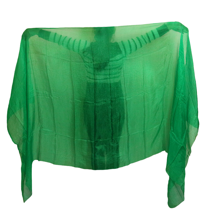 Voiles de danse naturels faits à la main de haute qualité, accessoires de danse du ventre, document vert pur
