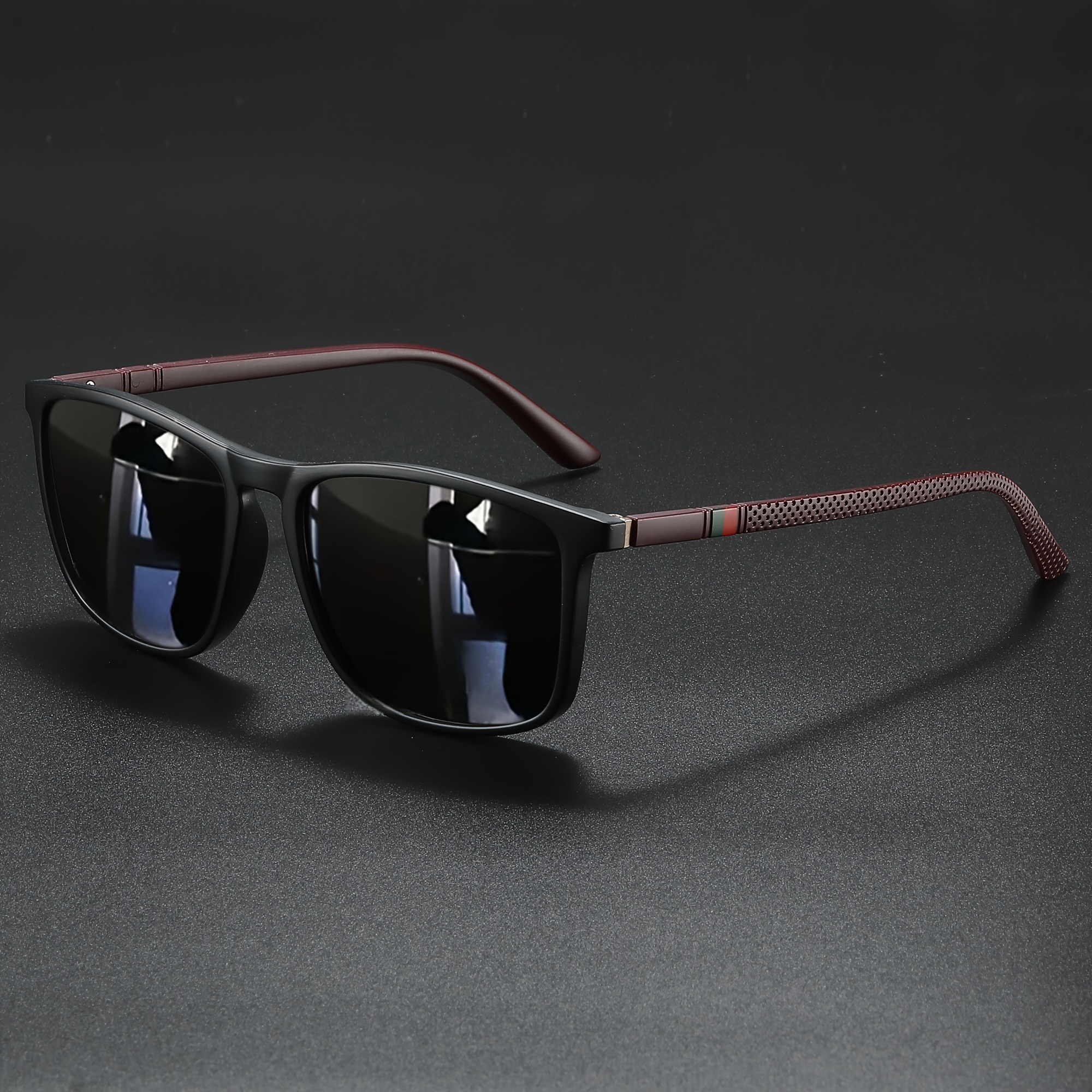 Lunettes de soleil rectangulaires vintage unisexes, lunettes de mode décontractées, ultra-légères pour la conduite et les activités de plein air