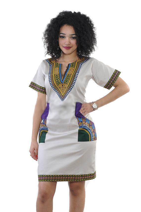 Robes africaines pour femmes, Style à la mode, manches courtes, col en v, en Polyester, longueur aux genoux, été 2022