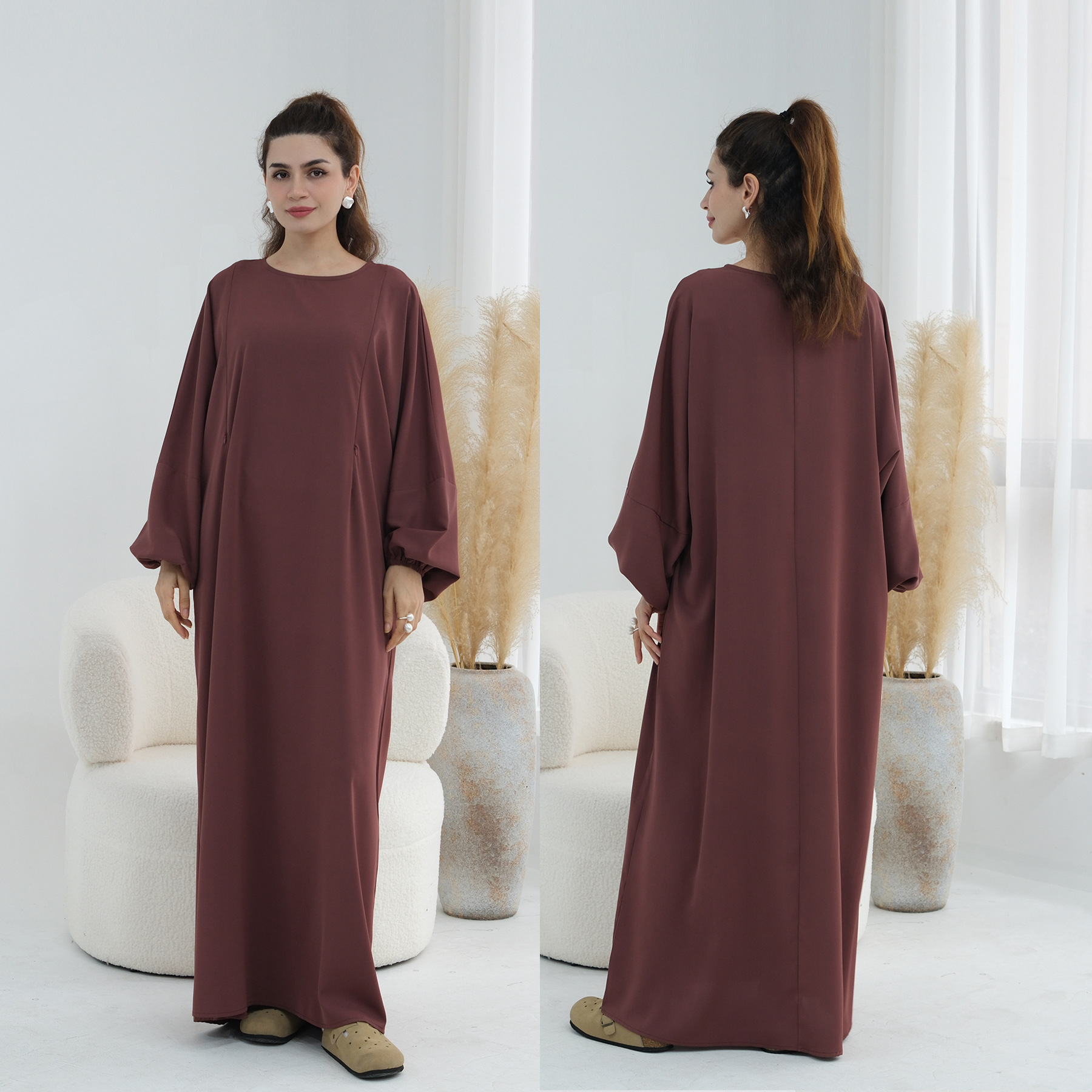 Robes d'allaitement Abaya Robe femmes avant fermeture éclair vêtements d'allaitement musulman Islam turquie caftan dubaï Abayas modeste Caftan arabe