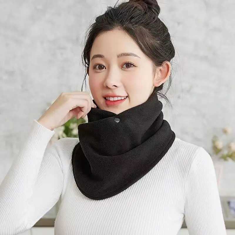 Écharpe polaire d'hiver pour femme, écharpe chaude et résistante au froid, à la mode, pour l'extérieur, couleur unie, 2023