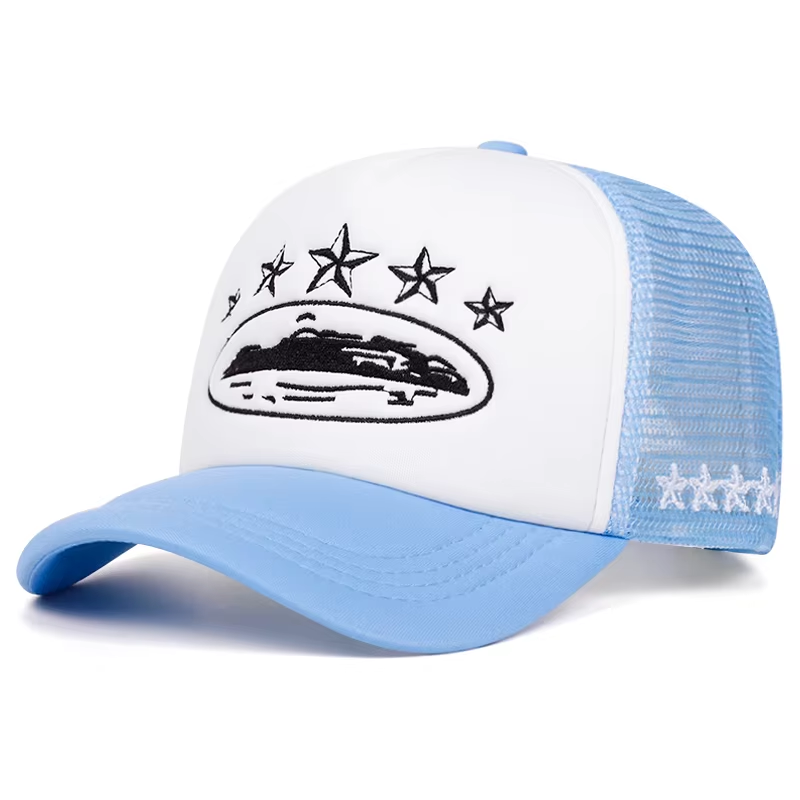 Casquette en maille de coton brodée cinq étoiles pour hommes, casquette de baseball rétro tendance, casquette Hip Hop pour femmes, casquette de sport et de loisirs, casquette décorative