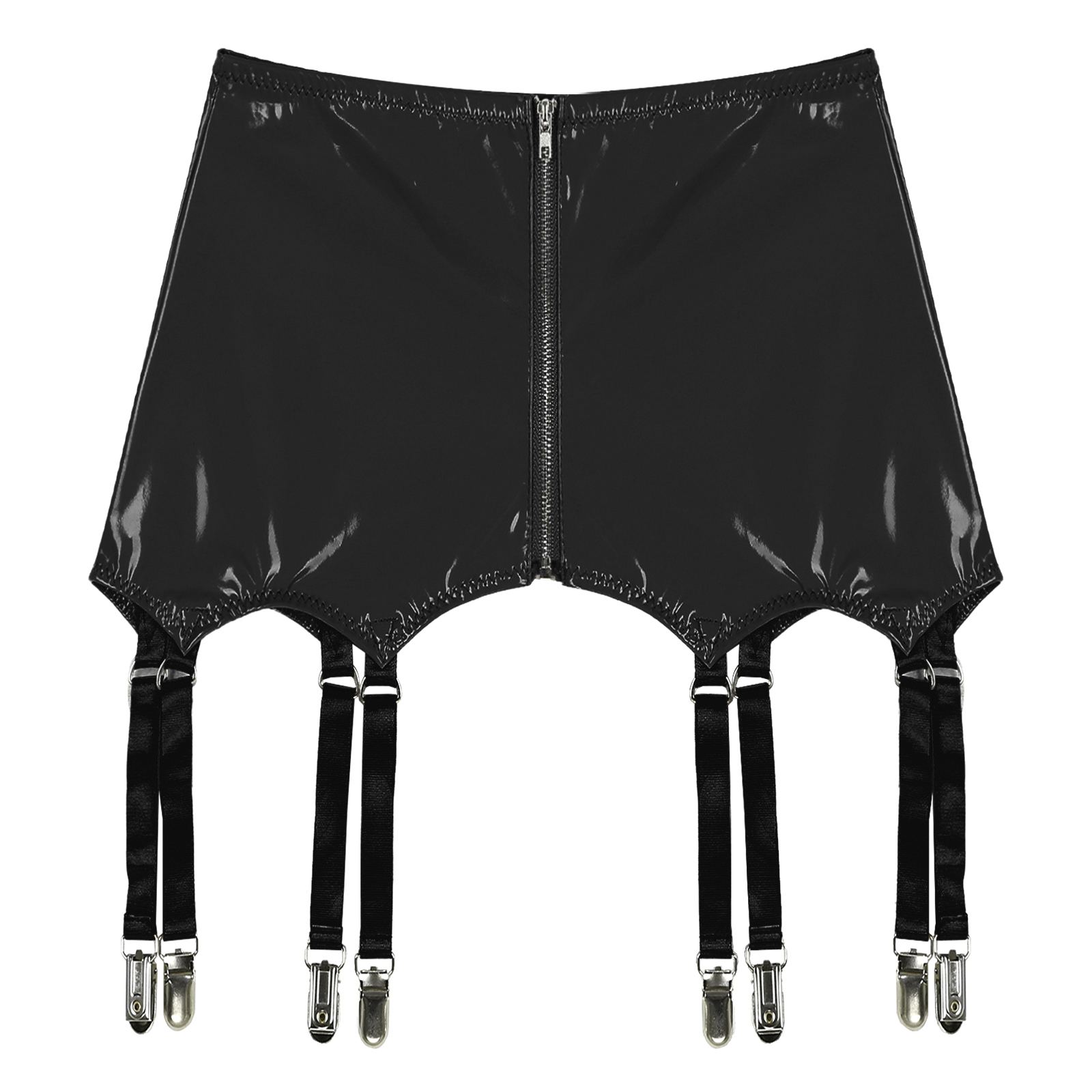 Porte-jarretelles en cuir verni pour femme avec clips en métal, porte-jarretelles, pôle de fête, lingerie sexy
