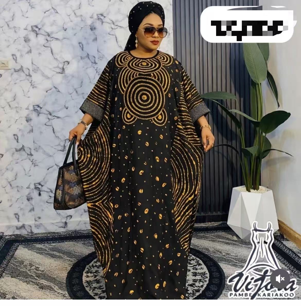 Nouvelles arrivées 2026 : Robe longue d'été ample pour femme, imprimée, à manches courtes, style abaya africaine