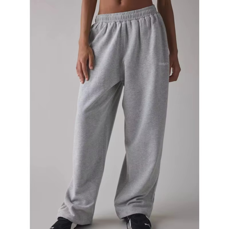 Pantalons décontractés pour femme, vêtements de sport, pantalons de travail, pantalons droits, vêtements de maison, couleur unie, style simple