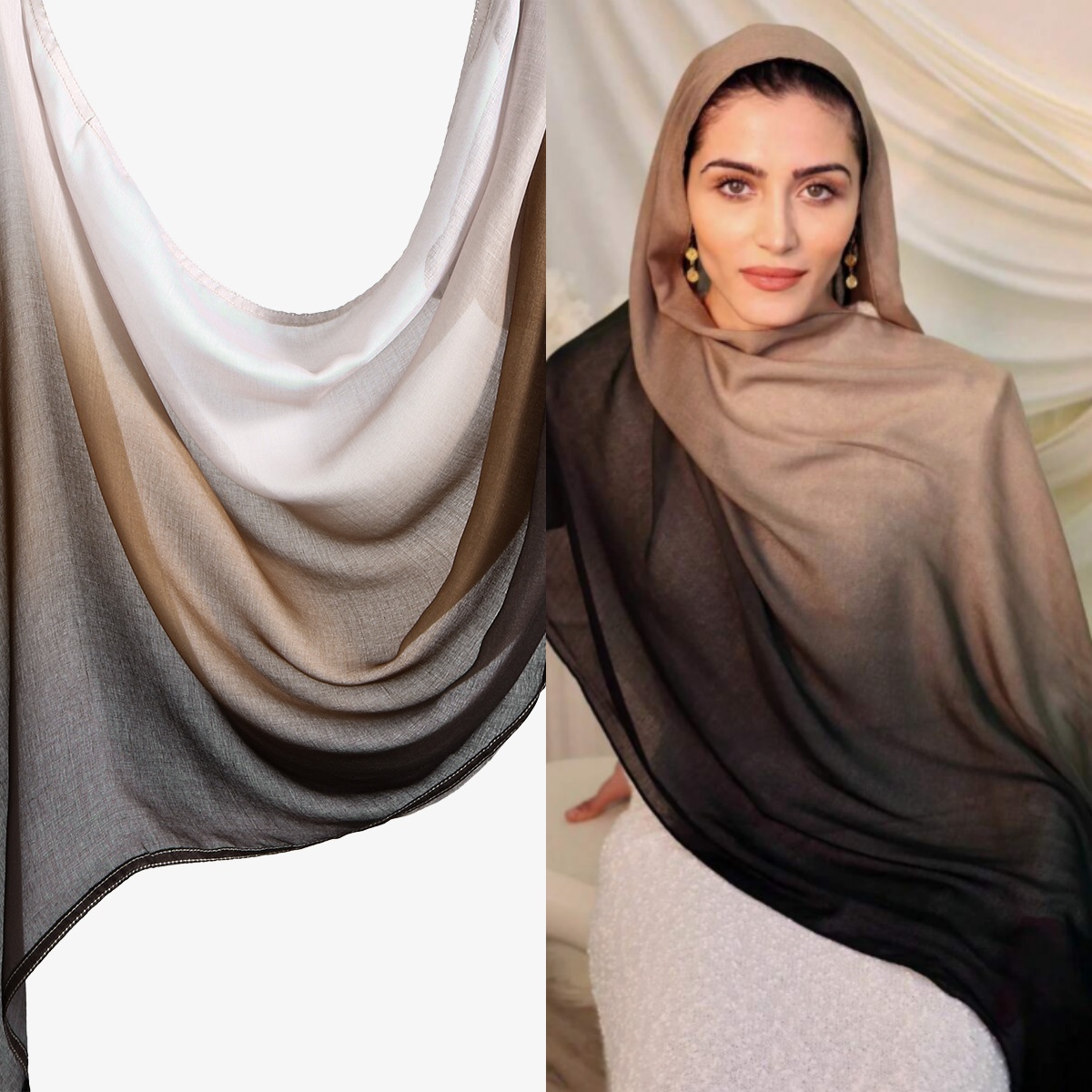 Hijab en coton modal imprimé aquarelle Ramadan pour femmes musulmanes, foulard de mode, châle, turban islamique, bandana, bandeau