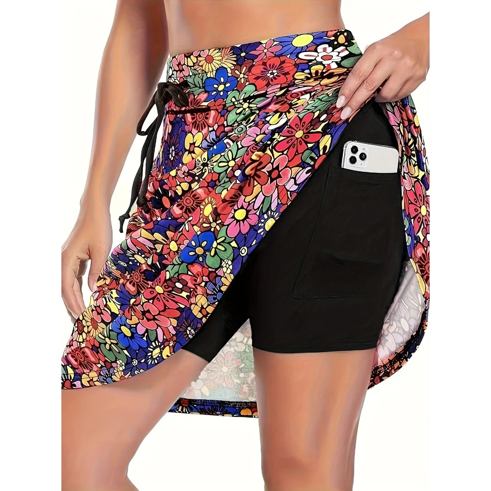Grande taille 1XL-5XL nouvelle mode femme taille haute coupe ajustée a-ligne imprimé Shorts jupe dames taille haute a-ligne Mini jupe