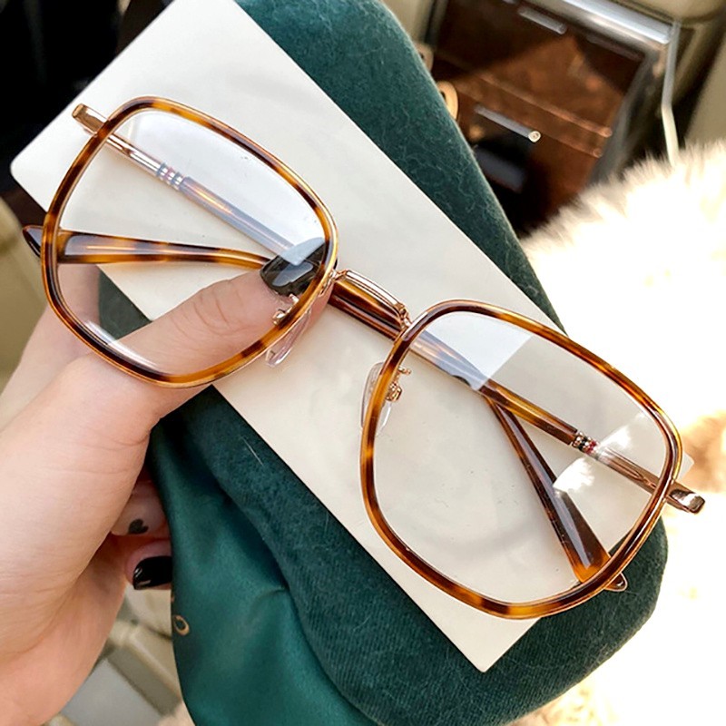 Lunettes de lecture anti-lumière bleue pour hommes et femmes, lunettes transparentes pour myopie, cadre polygone, vision accrue, lunettes d'ordinateur, nouveau