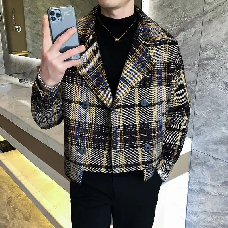 Manteaux tendance Grunge pour hommes, vêtements Vintage en laine et mélanges pour hommes, vestes, commentaires coréens, beaucoup de vêtements bon marché, offre Y2k, 2025
