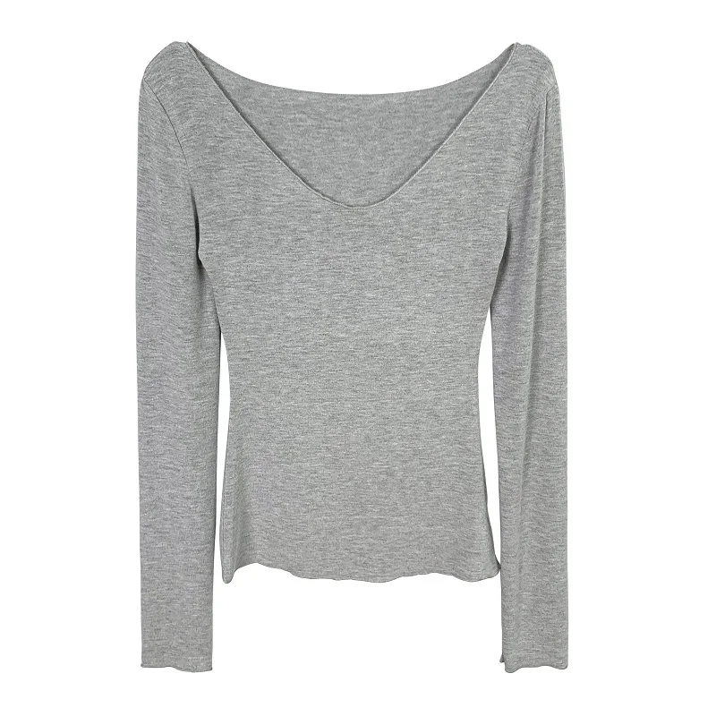 Femmes T-Shirt 2026 été basique t-shirt style décontracté col rond Femme vêtements Sexy poitrine basse voir à travers doux mince hauts T-Shirt Femme