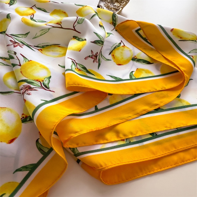 Foulard carré en soie de luxe imprimé pour femme, 70 cm, pour le cou, les cheveux, les poignets, bandana, hijab