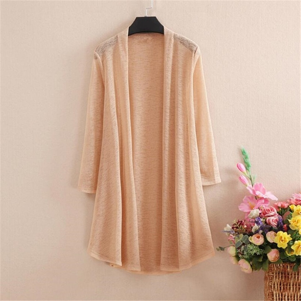 Cardigan long d'été XL-5XL pour femmes, cardigans féminins solides pour femmes, manteau décontracté adt, veste pour dames, vêtements d'extérieur châle, 2022
