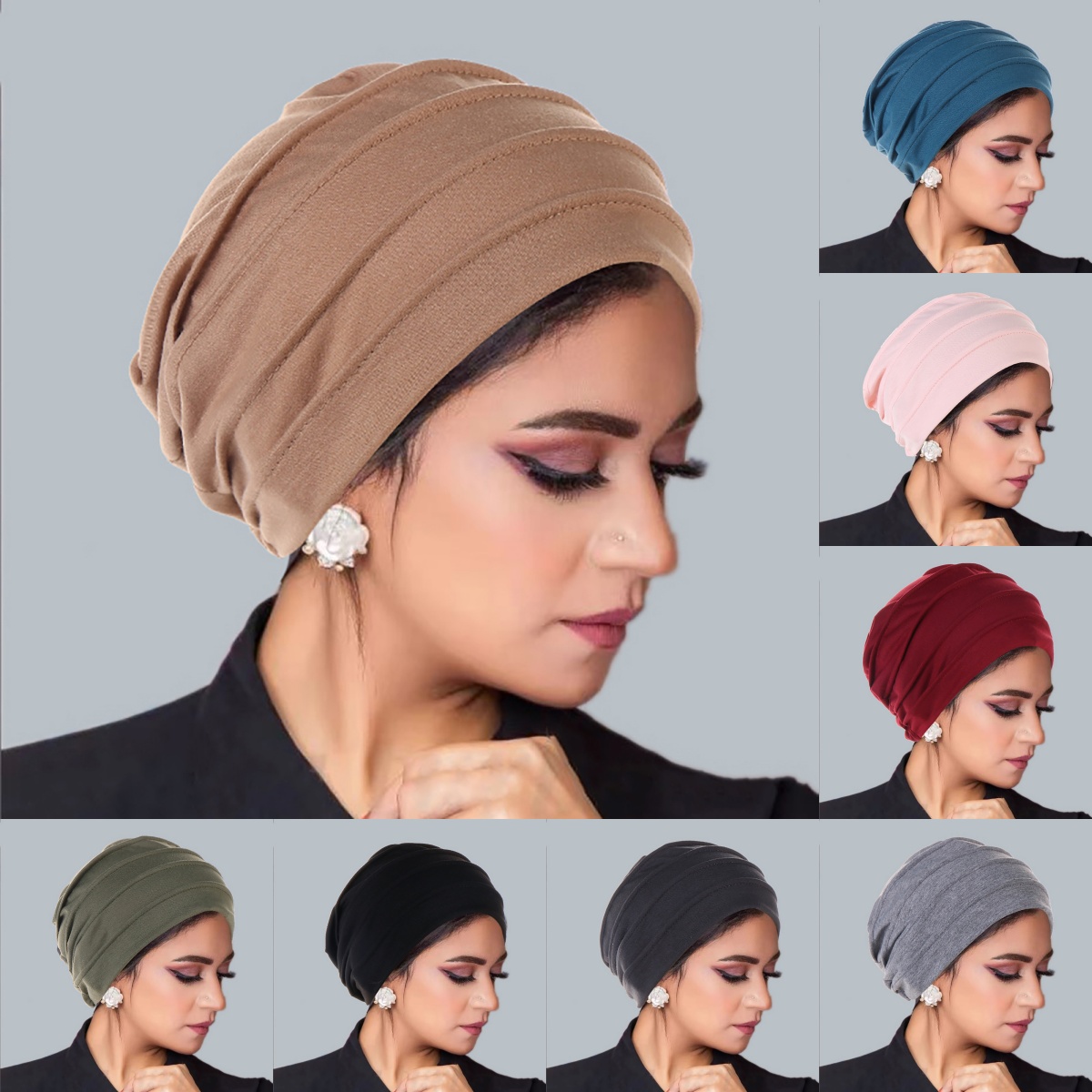 Musulman froissé Turban casquette couleur unie femmes Hijabs islamique chimio casquette foulard dames tête enveloppement couverture Hijab écharpe