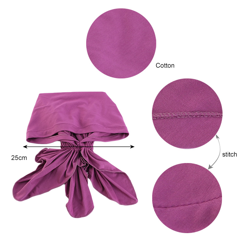 Écharpe pré-nouée en bambou musulman pour femme, bonnet chimio, casquettes, chapeau turban, vêtements de sauna, écharpe ronde, bandanas cancer, accessoires pour cheveux