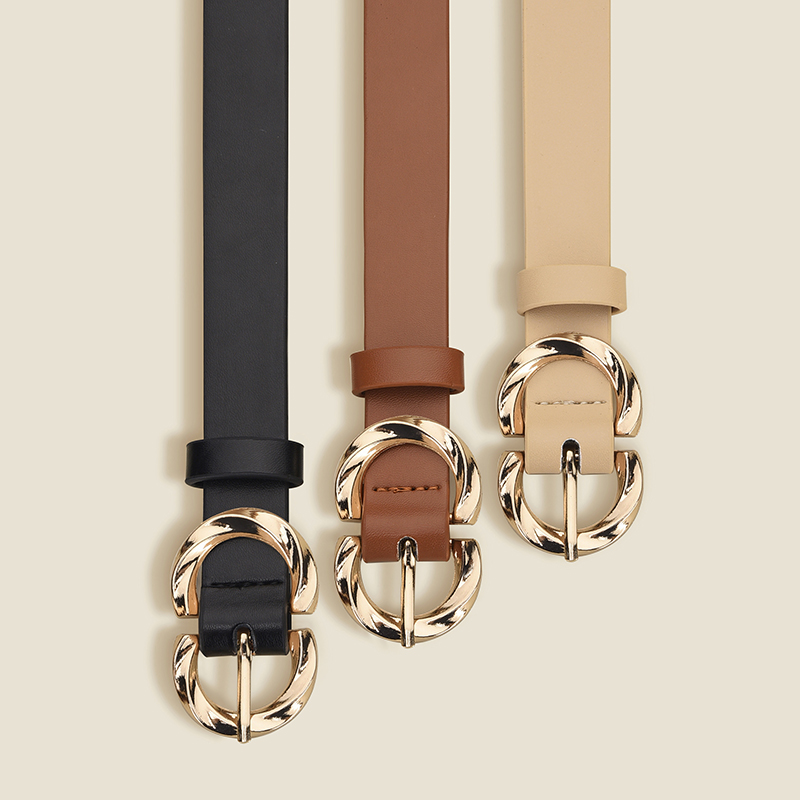 Ceinture à boucle ronde pour femmes, Simple, associée à une jupe, accessoires en jean, ceinture de Banquet, cadeaux