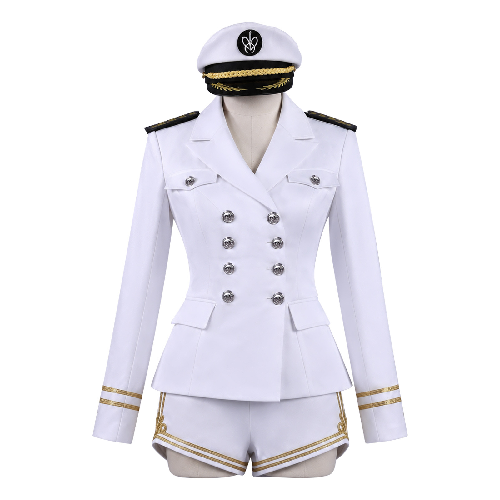 Tenue de marin bleu marine croisée, costume de scène KPOP, vêtements de performance cosplay pour femme, tenue de fête d'Halloween