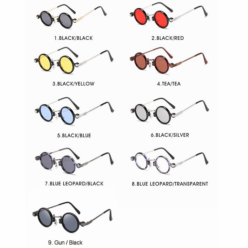 Petites lunettes de soleil rondes pour hommes et femmes, lunettes de soleil rétro Steampunk, lunettes à monture en métal pour hommes et femmes, nuances Oculos De Sites, UV400
