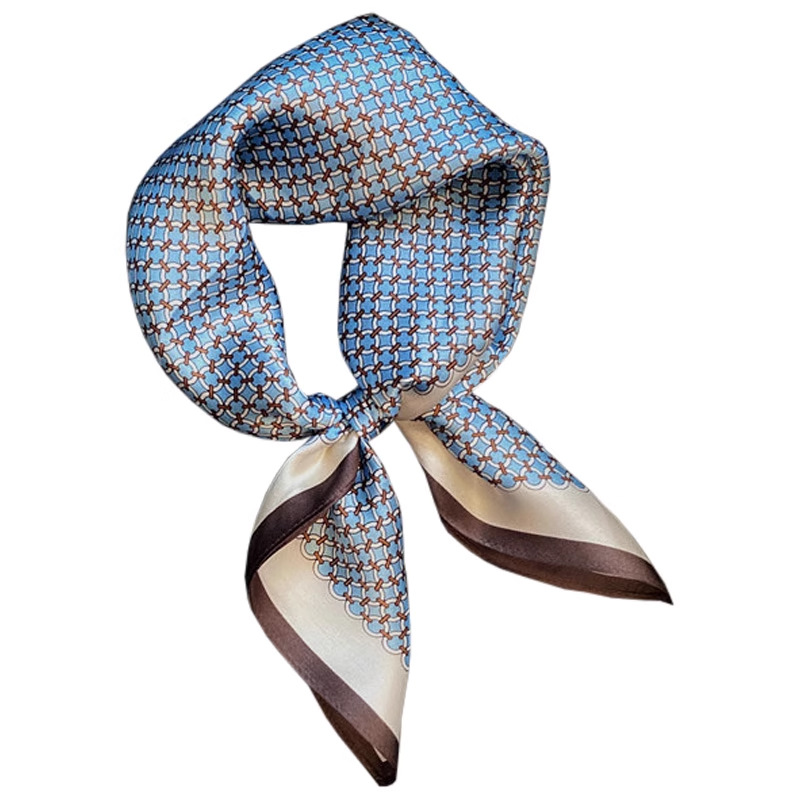 Écharpe 100% soie véritable pour femme, nouveau foulard carré, bandana, foulard élégant, mode printemps, luxe, haute qualité, hijab 53cm