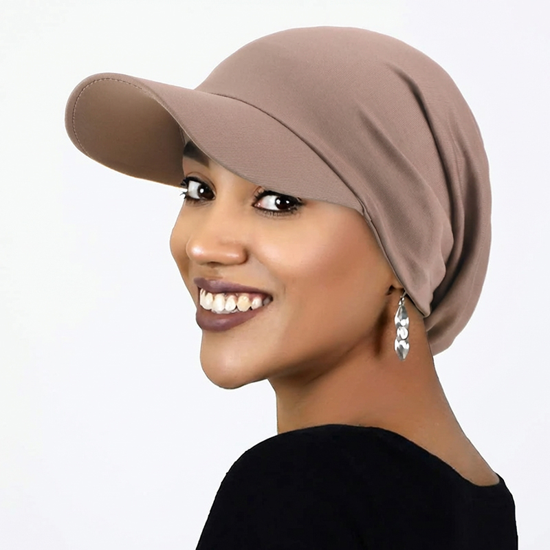 Chapeau de soleil pour femme musulmane avec visière intégrée, turban tendance décontracté, casquette de baseball islamique