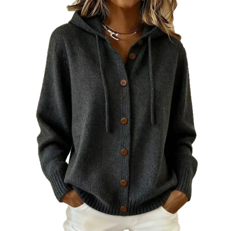 Nouveau cardigan à capuche en tricot pour femme, veste chaude d'automne et d'hiver, pull décontracté en tricot pour femme, manteau en tricot 4XL 5XL