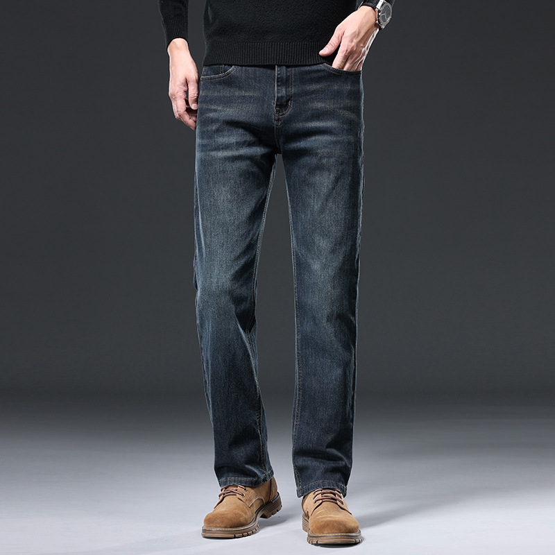 Jean homme nouveau tube droit ample jambe large 2025 automne pantalon homme élastique décontracté affaires multicolore pantalons longs style homme