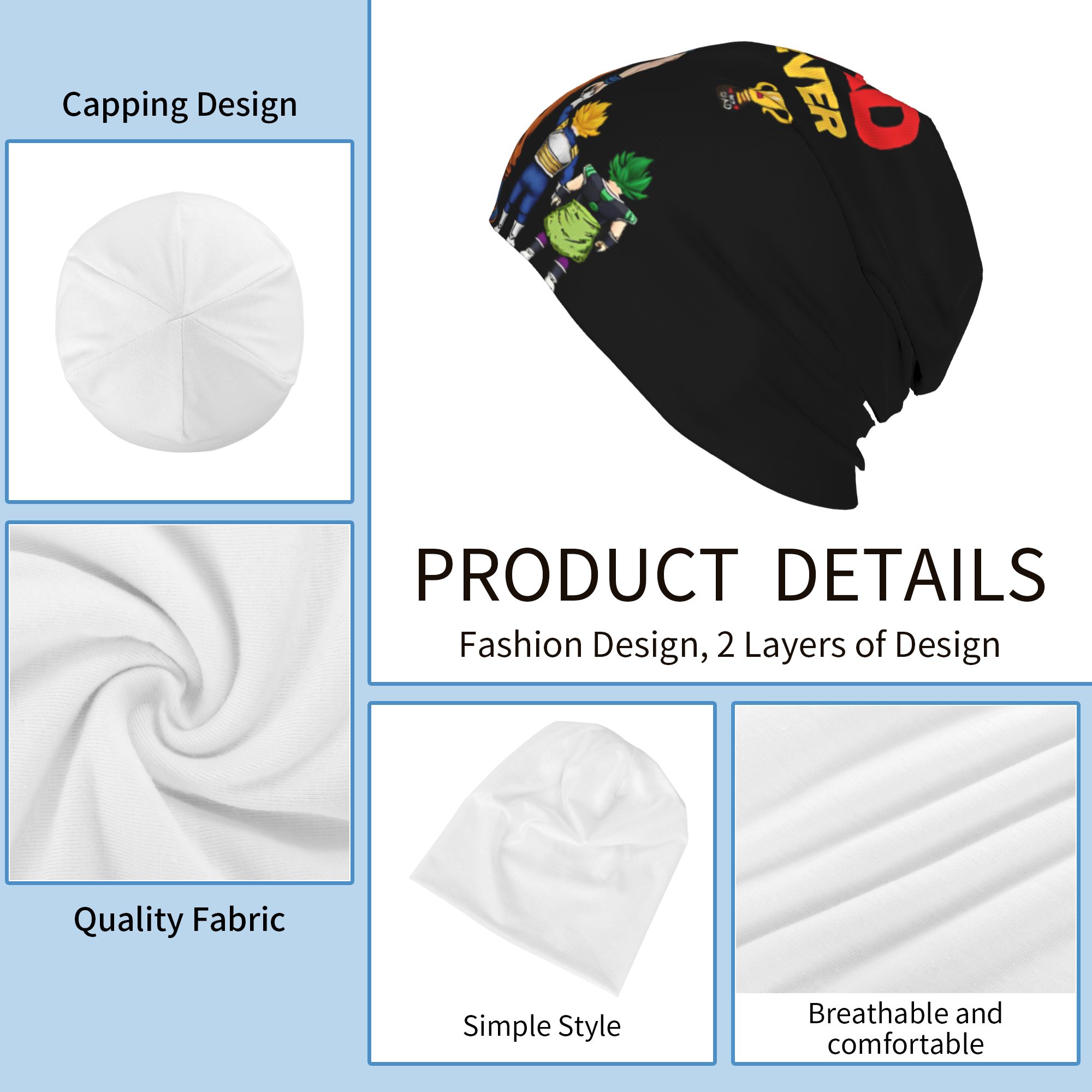Chapeau Dragon Ball, chapeau cool pour l'extérieur, pour la fête des pères, bonnet unisexe, chaud et multifonctionnel