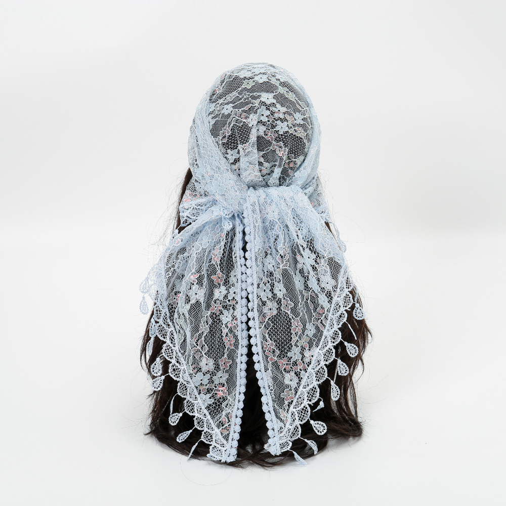 Nouvelle écharpe carrée brodée en polyester, écharpe en soie décorative polyvalente à la mode, fil de tempérament fin de 130cm pour femmes