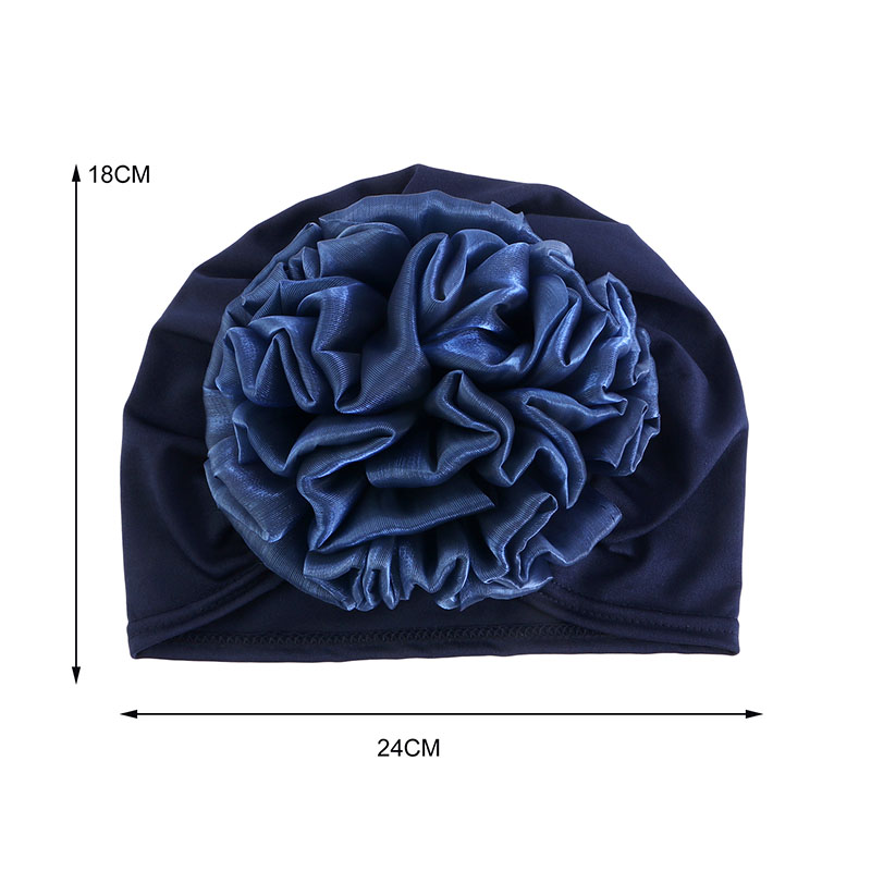 Femmes Hijabs Turban grande fleur tissu élastique bandes de cheveux chapeau bonnet dames musulman solide perte de cheveux écharpe casquette cheveux accessoires