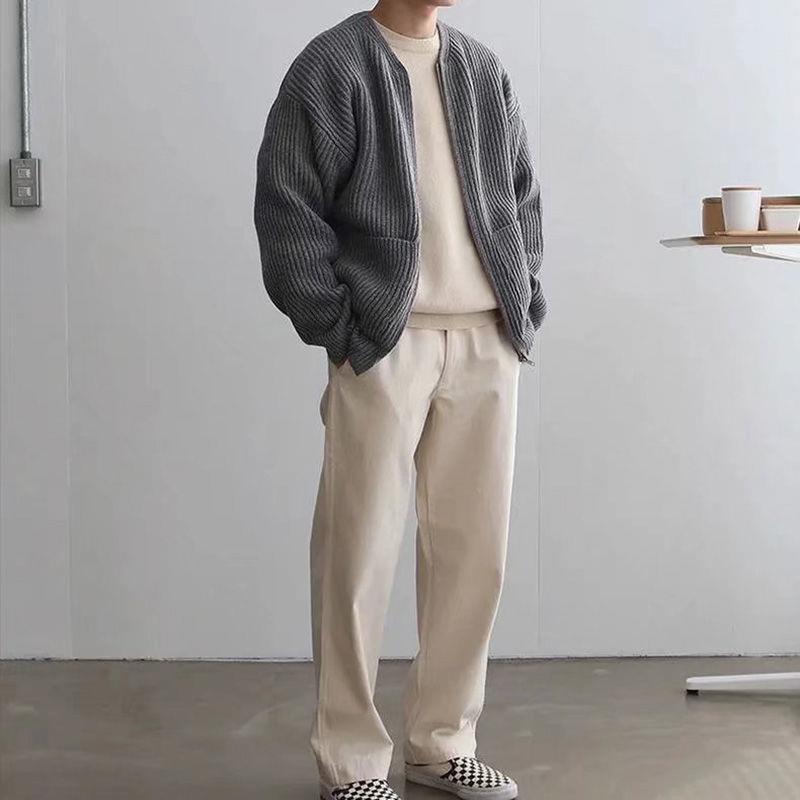 Cardigan en tricot pour hommes, vêtements de Style coréen, coupe-vent, mode automne hiver, pull décontracté, ample, surdimensionné, Streetwear