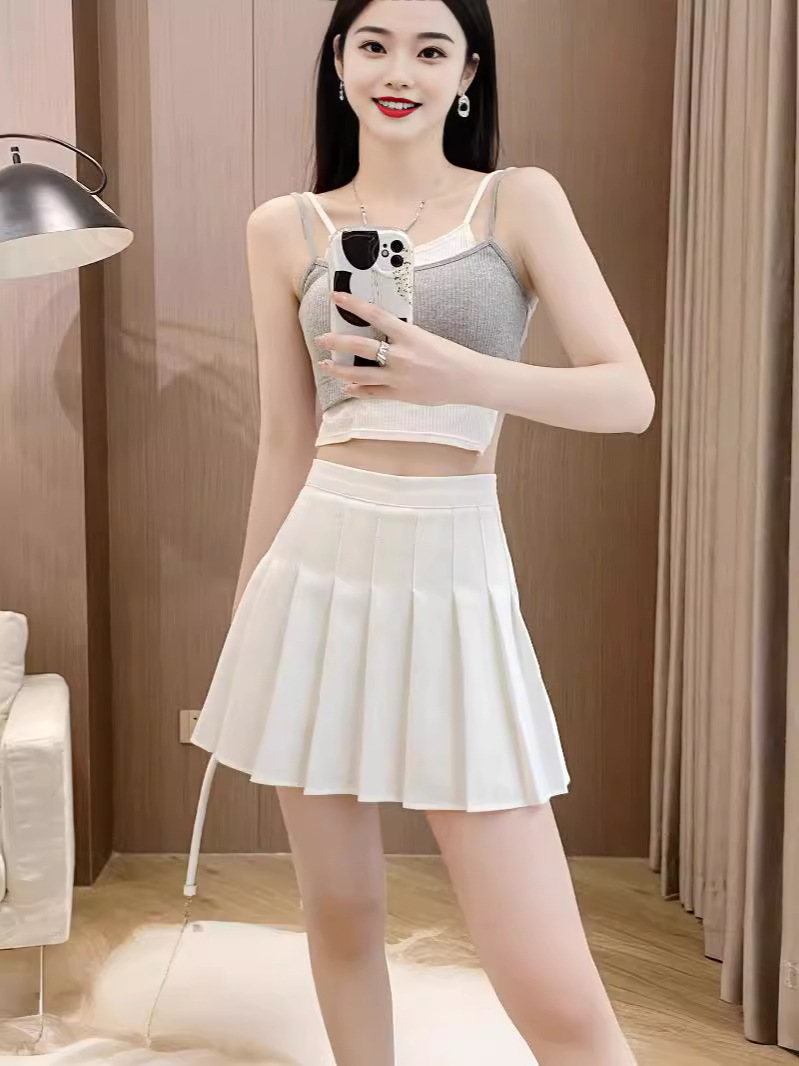 Jupe plissée pour femme, taille haute, coupe trapèze, mini-jupe, jupe d'uniforme scolaire JK, jupe skater, jupe de tennis, blanche, grande taille