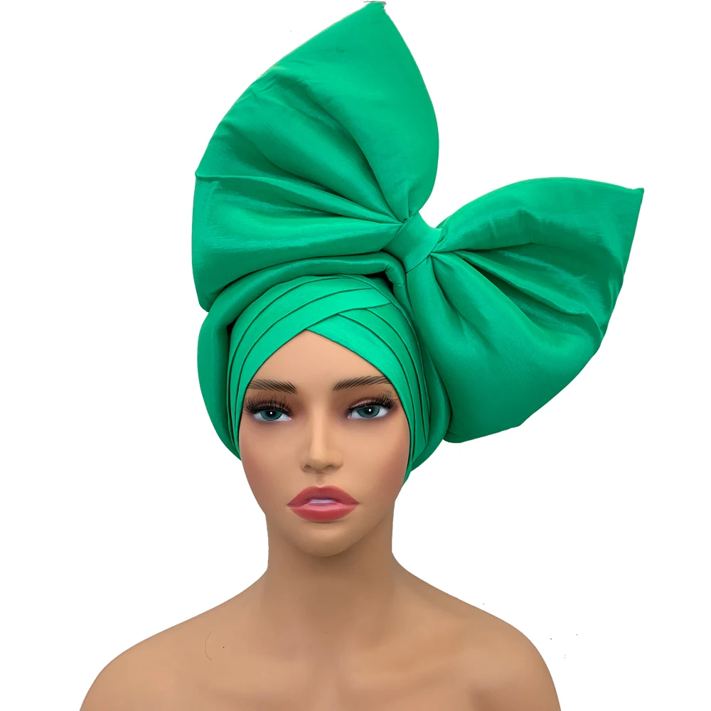 Casque exagéré africain Auto Gele couvre-chef Nigeria fête chapeaux chapeau dame bandeau grand nœud papillon Turban casquette pour les femmes