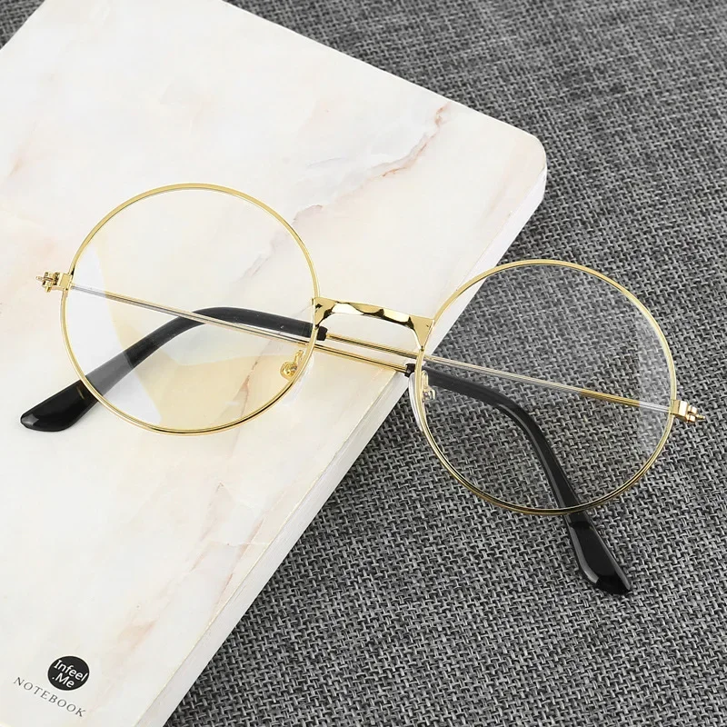 Lunettes rondes Anti-lumière bleue pour ordinateur, jeux de jeu, Protection des yeux, lunettes décoratives