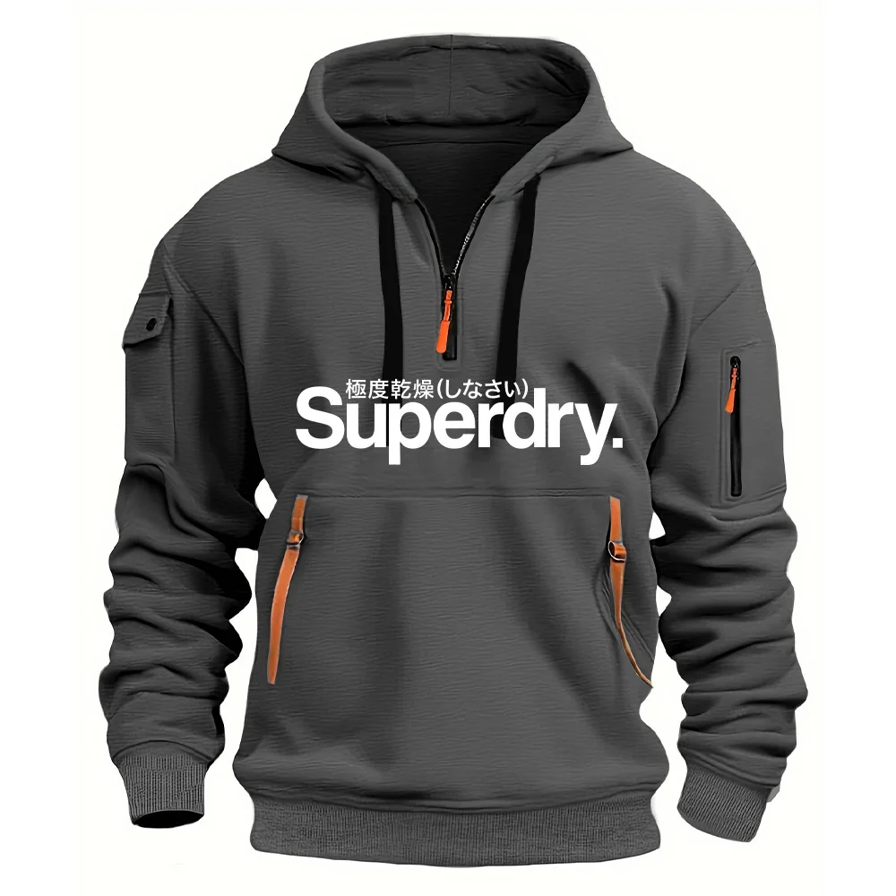 Sweat-shirt à capuche pour hommes, ample, à la mode, pour jogging en plein air et fitness, nouvelle collection automne et hiver 2025