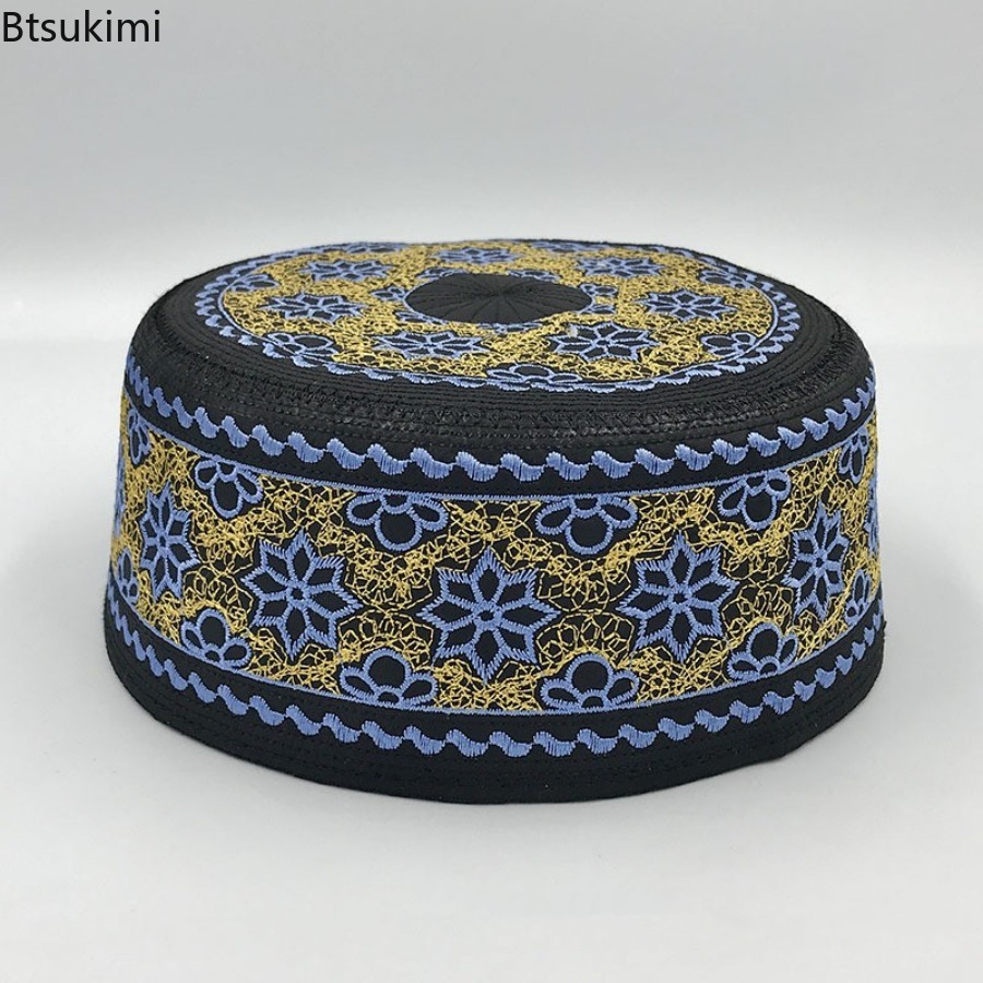 Chapeaux Turban brodés Vintage pour hommes, chapeau de prière islamique respirant, Eid Ramadan, Hijabs, casquettes de Style ethnique, chapeaux arabes sains