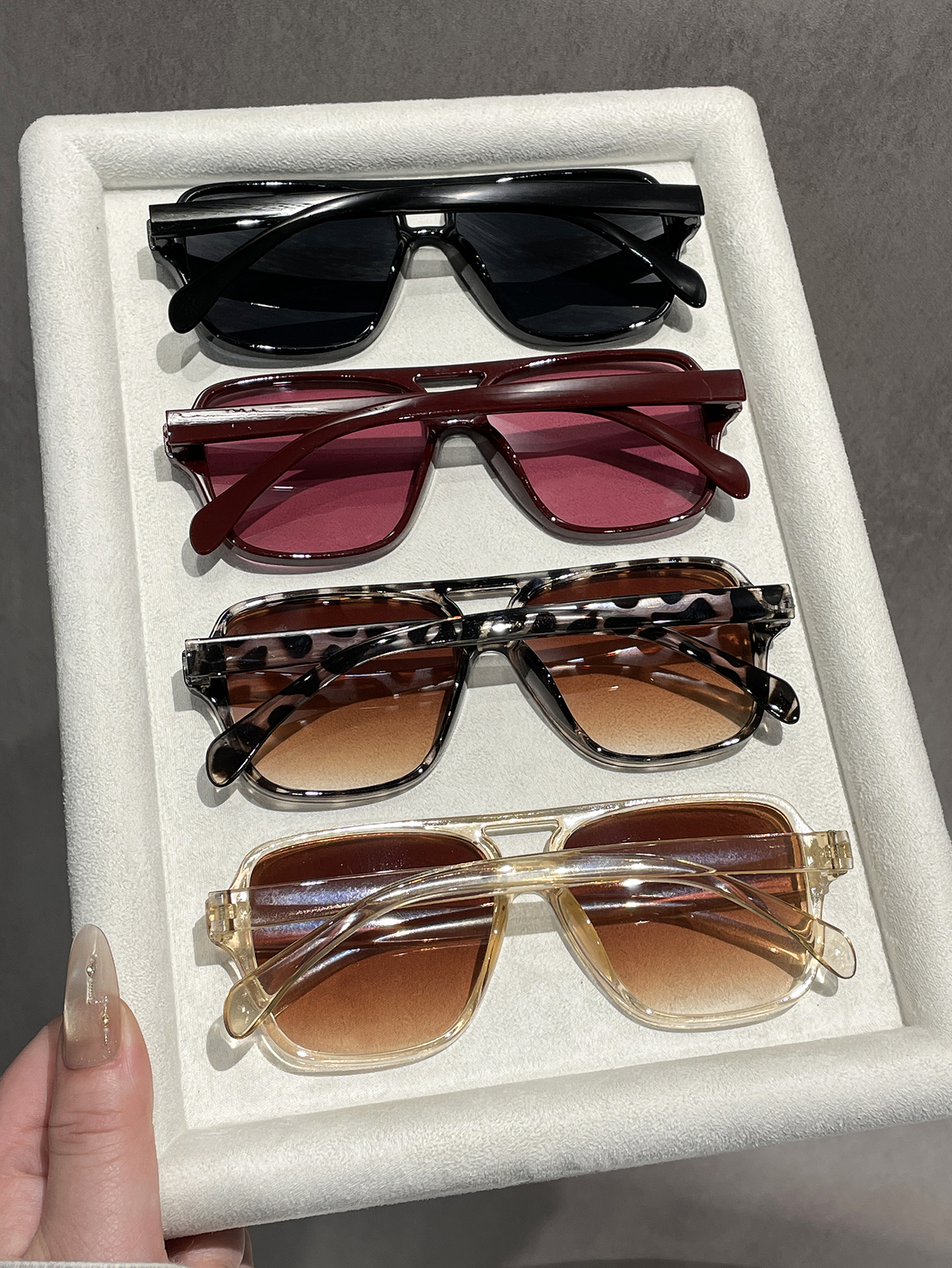 Lunettes de soleil classiques de pilote, 4 pièces, monture large, double pont, style vintage, unisexe, pour la conduite en extérieur et la protection solaire