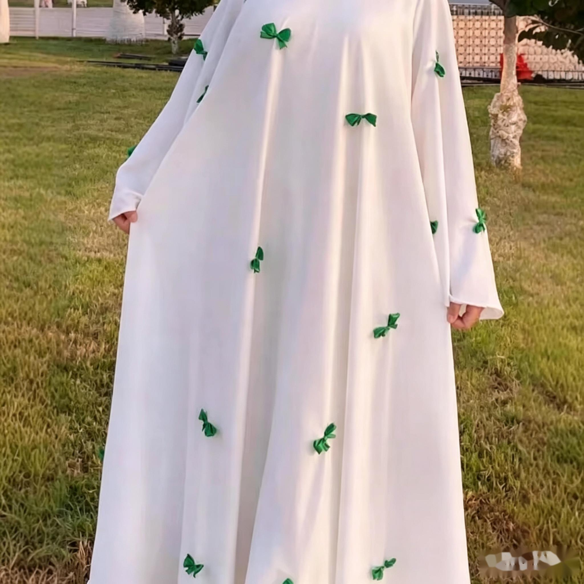 Robe femme Vintage Style doux Robe longue manches bouffantes jupe femme fée comme robes Abaya grande corne manches nœud Robe