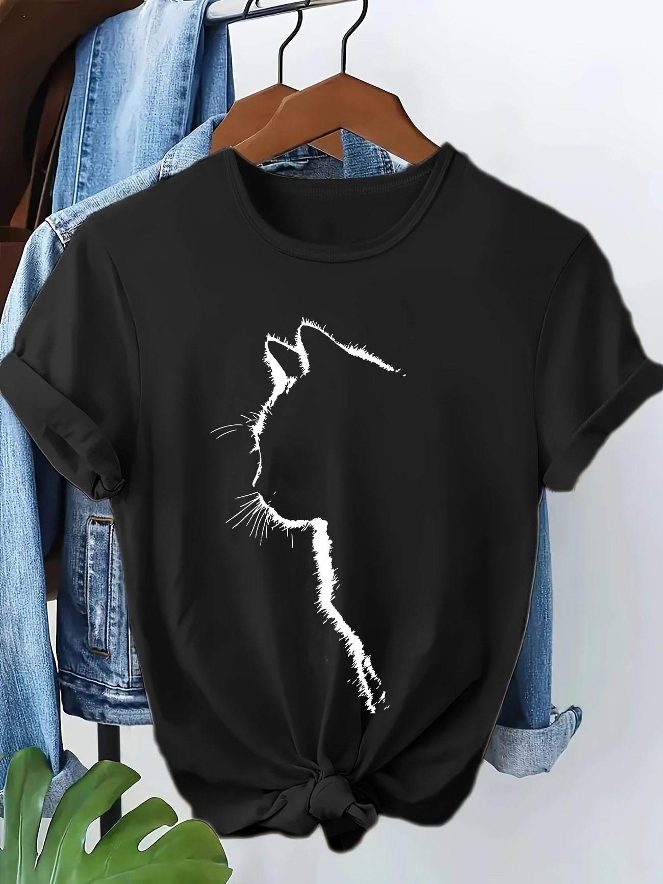 T-shirt à imprimé chat Kawaii, t-shirt graphique décontracté vintage pour femmes, manches courtes, vêtements d'été et de printemps