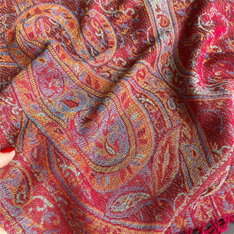 Élégant ethnique automne cachemire châle pour femmes Jacquard Pashmina foulards Bufandas De Invierno Mujer femme Foulard étoles écharpe