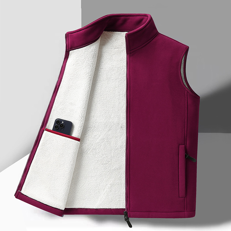 Marque de mode grande taille mâle chaud gilet polaire gilet hommes agneau cachemire chaud sans manches manteau hommes marque vêtements hiver gilet