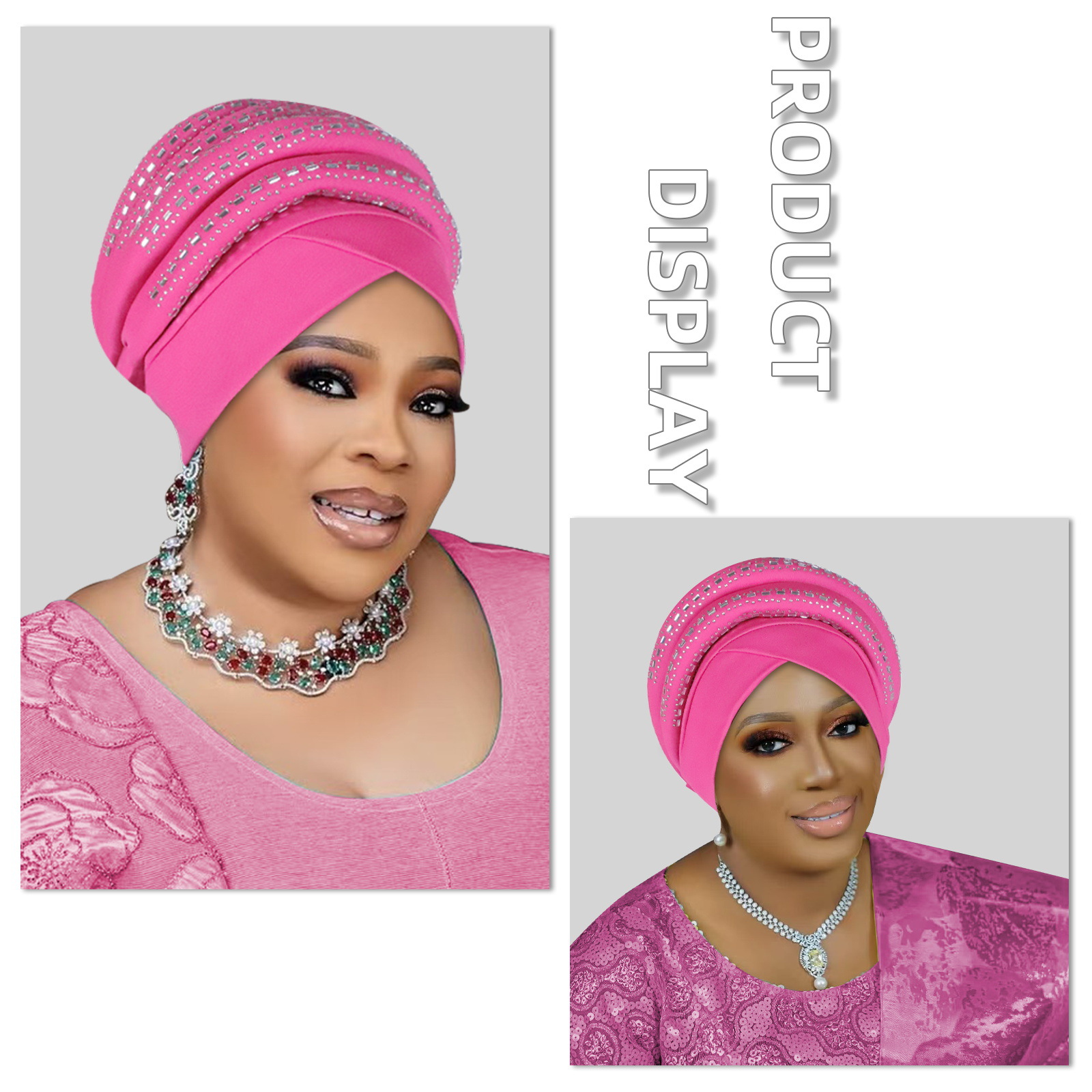 Couvre-chef africain Auto Gele nigérian pour femmes, chapeaux musulmans, turban, hijab, noué, diamants, mode, mariage, sauna, fête