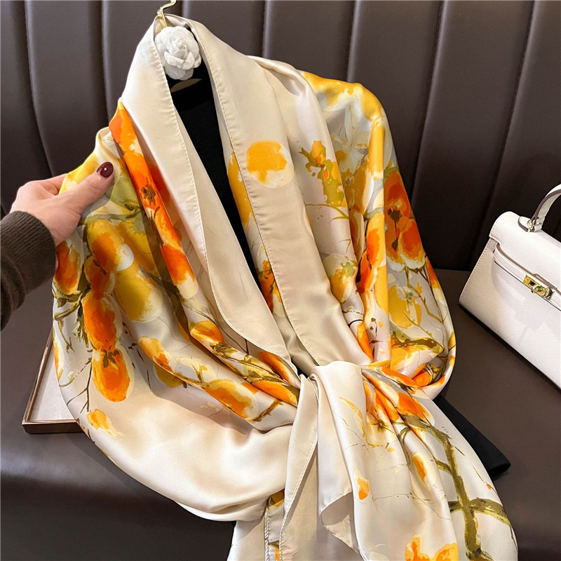 Foulard de Luxe Vert Foncé pour Femme, Châle Pashmina Floral Aztèque, Rond Doux, Hijab Musulman, 2022x90cm, Marque de Mode, 180