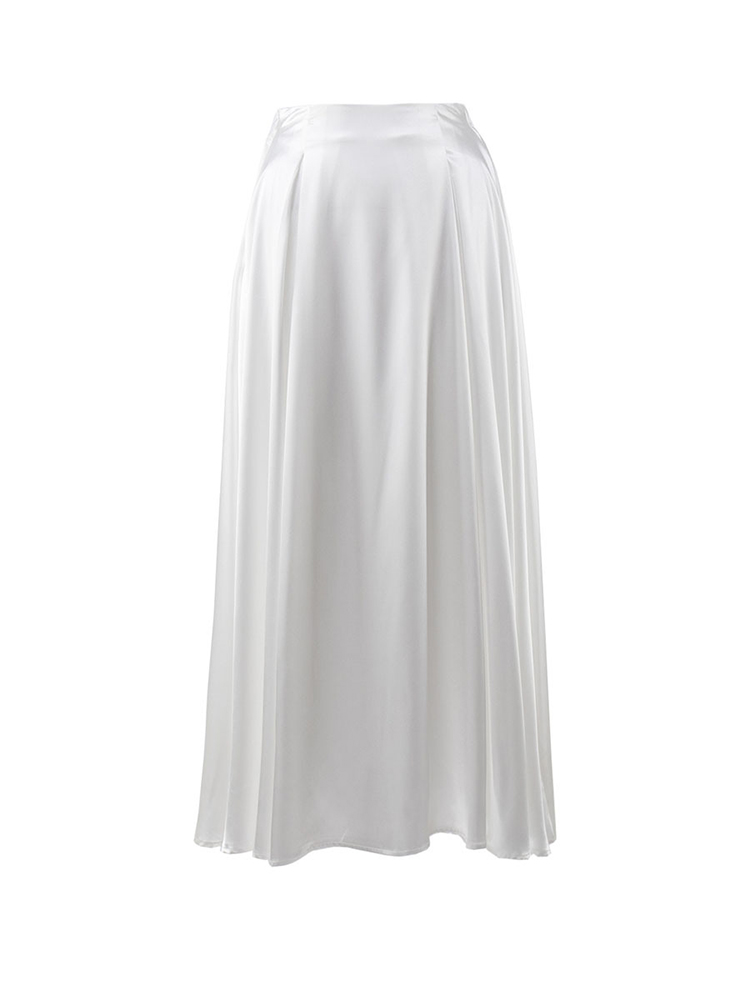Jupe longue en Satin pour femmes, élégante, ample, taille haute, Maxi, Streetwear, classique, mode féminine, noire, 2025