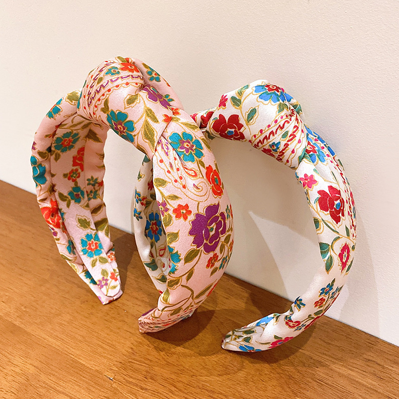 Bandeaux à nœud en tissu pour femmes et filles, bandeaux de sauna à fleurs, cerceau de cheveux féminin, vêtements de sauna larges, accessoires pour cheveux, mode