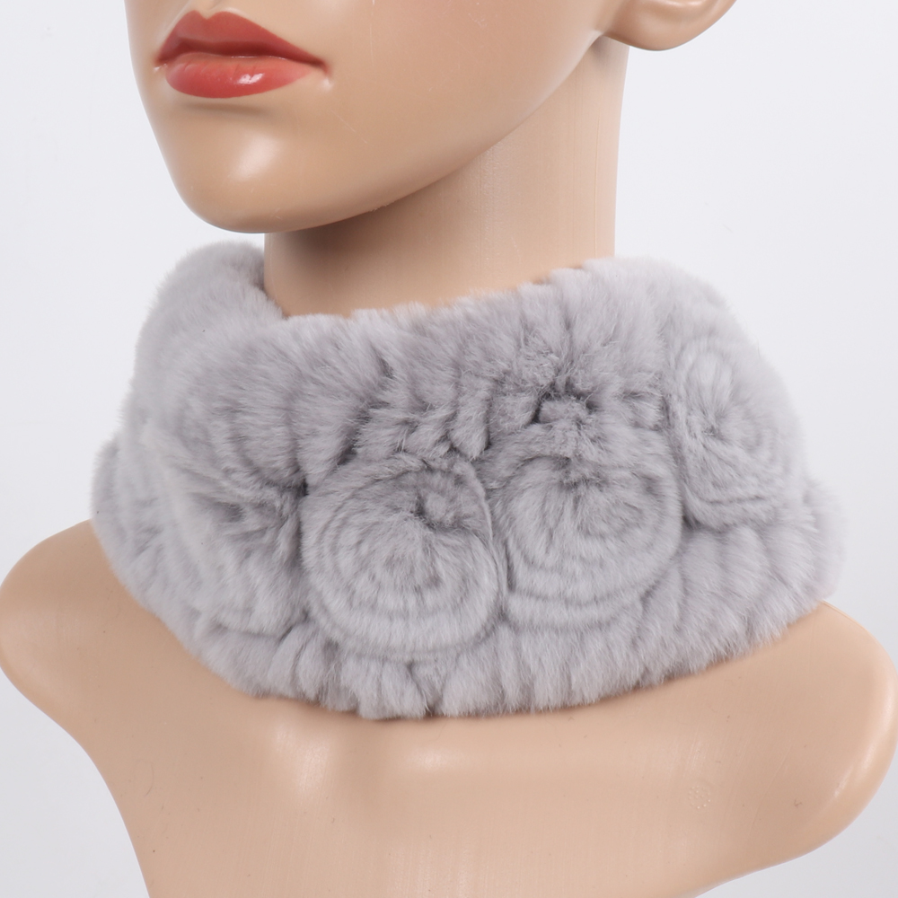 Nouveau hiver femmes élasticité réel Rex lapin fourrure écharpe naturel chaud fourrure foulards dame tricoté réel Rex fourrure de lapin bandeau silencieux