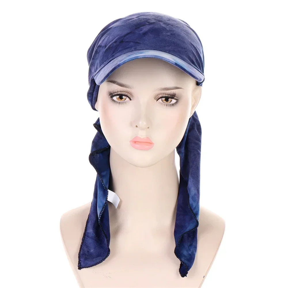 Hijab musulman à imprimé floral pour femmes, chapeau turban, casquette de baseball, chapeaux de soleil, écharpe de sauna, casquettes à bord, foulards Bandanas, mode