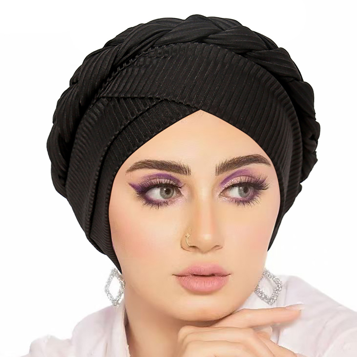 Turban indien croisé pour femme, bonnet chimio, foulard pour tresses, hijab musulman, bonnet, bonnets, couvre-chef pour perte de cheveux, Turbante Mujer