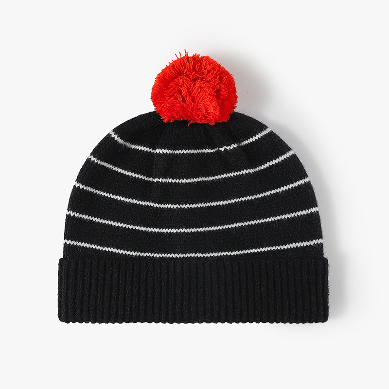 Bonnet en tricot à rayures arc-en-ciel pour femmes et filles, Streetwear Y2K, Bonnet en laine, Bonnet de poisson en peluche, Dégradé, Mode hivernale