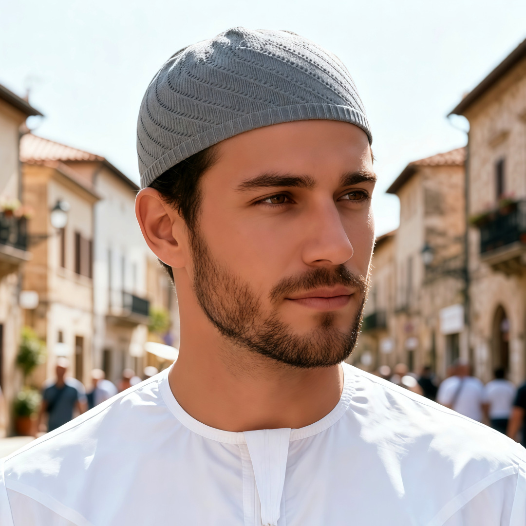 Chapeau de prière en maille tricotée pour hommes musulmans, foulard islamique, chapeau indien juif pour le Ramadan, bonnet pour hommes arabes musulmans.
